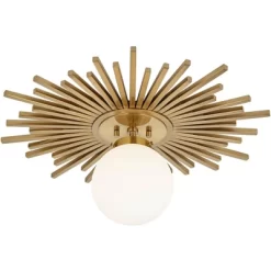Possini Euro Design Hazel Modern Ceiling Light Semi Flush Mount Fixture 24" Wide Warm Brass White Globe Shade For Bedroom Kitchen Living Room Hallway 11 Possini Euro Design Hazel Modern Ceiling Light Semi Flush Mount Fixture 24" Wide Warm Brass White Globe Shade For Bedroom Kitchen Living Room Hallway -Lighting Discount Store GUEST 48188eba 2f68 4f86 9f8a a54dd55ba25f