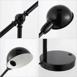 20.25" Curtis Vintage Industrial Iron Adjustable Dome Shade Task Lamp With USB Charging Port (Includes LED Light Bulb) - JONATHAN Y 14 20.25" Curtis Vintage Industrial Iron Adjustable Dome Shade Task Lamp With USB Charging Port (Includes LED Light Bulb) - JONATHAN Y -Lighting Discount Store GUEST 487eb6b3 2201 4ffd 9d7d 01067712dc27