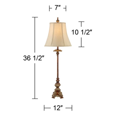Regency Hill Juliette 36 1/2" Tall Skinny Large Buffet Traditional End Table Lamps Set Of 2 Brown Light Bronze Finish Living Room Bedroom Bedside 3 Regency Hill Juliette 36 1/2" Tall Skinny Large Buffet Traditional End Table Lamps Set Of 2 Brown Light Bronze Finish Living Room Bedroom Bedside - Image 3