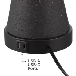 360 Lighting Fiona 24 1/2" High Mid Century Modern Table Lamps Set Of 2 USB Port Black Metal White Shade Living Room Charging Bedroom Bedside House 11 360 Lighting Fiona 24 1/2" High Mid Century Modern Table Lamps Set Of 2 USB Port Black Metal White Shade Living Room Charging Bedroom Bedside House -Lighting Discount Store GUEST 49c209d6 b6e3 4b21 a622 6ef8a5f1186c