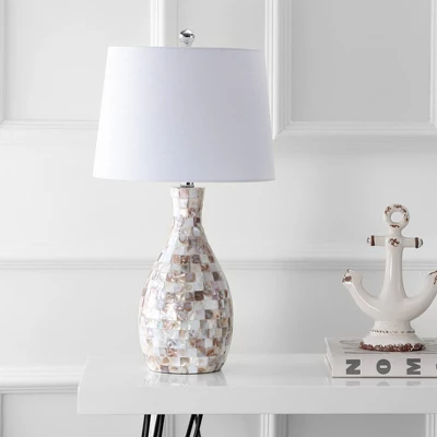 26.5" Verna Seashell Table Lamp (Includes LED Light Bulb) Beige - JONATHAN Y 2 26.5" Verna Seashell Table Lamp (Includes LED Light Bulb) Beige - JONATHAN Y - Image 2