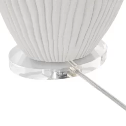 360 Lighting Lara 23" High Small Modern Coastal Accent Table Lamp Sand White Finish Single Oatmeal Shade Living Room Bedroom Bedside Nightstand House -Lighting Discount Store GUEST 4ba34979 2feb 4bb0 9c99 b92524166c6f