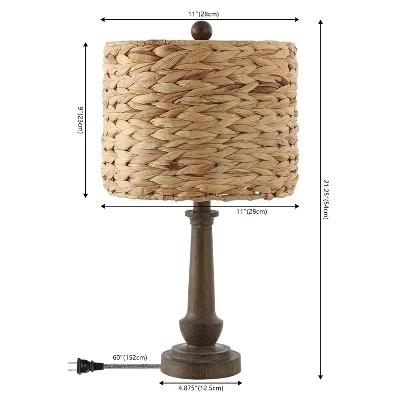 Set Of 2 21.25"Leona Rustic Farmhouse Handwoven Rattan/Resin Table Lamps (Includes LED Light Bulb) Brown Wood Finish - JONATHAN Y: Boho Style 8 Set Of 2 21.25"Leona Rustic Farmhouse Handwoven Rattan/Resin Table Lamps (Includes LED Light Bulb) Brown Wood Finish - JONATHAN Y: Boho Style - Image 8
