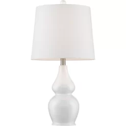 360 Lighting Jane 25" High Mid Century Modern Table Lamps Set Of 2 WiFi Smart Socket White Ceramic Living Room Bedroom Bedside Nightstand Office Home -Lighting Discount Store GUEST 4f7c18f2 8e19 417a 84db e321dbcf7843