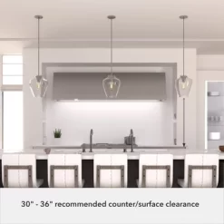 1-Light Vidria Pendant Brushed Nickel - Hunter Fan