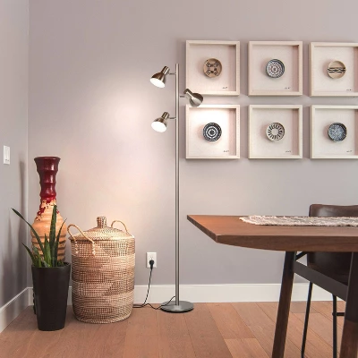 Brightech Ethan Modern Dimmable Integrated LED Tree Floor Lamp Brushed Nickel : LED Tripod ,Smart Home Compatible, UL Listed 2 Brightech Ethan Modern Dimmable Integrated LED Tree Floor Lamp Brushed Nickel : LED Tripod ,Smart Home Compatible, UL Listed - Image 2