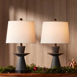 360 Lighting Fiona 24 1/2" High Mid Century Modern Table Lamps Set Of 2 USB Port Black Metal White Shade Living Room Charging Bedroom Bedside House 12 360 Lighting Fiona 24 1/2" High Mid Century Modern Table Lamps Set Of 2 USB Port Black Metal White Shade Living Room Charging Bedroom Bedside House -Lighting Discount Store GUEST 55db0de8 7c70 4567 b052 a0fa2e4cc5ad