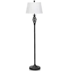 Tangkula Lamp Set 3-Piece Modern Antique Bronze Finish Lamps, Floor Lamp And Table Lamps Set With Soft Pleated White Fabric Shades -Lighting Discount Store GUEST 5806c7aa 8031 4371 8cc2 afce7dc9a9b3