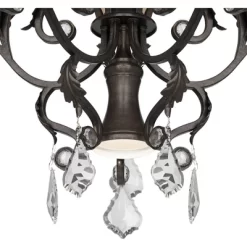 Kathy Ireland French Bronze Chandelier 31" Wide Rustic Crystal Amber Bell Glass 5-Light Fixture For Dining Room House Home Kitchen -Lighting Discount Store GUEST 58b3a46b 327e 4626 841e 5aadaa6fefec