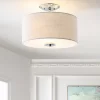 15" Marc Metal/Linen LED Semi-Flush Mount Chrome (Includes Energy Efficient Light Bulb) - JONATHAN Y