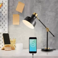18.5" Allegra Farmhouse Adjustable Cantilever Task Lamp With USB Charging Port (Includes LED Light Bulb) - JONATHAN Y 15 18.5" Allegra Farmhouse Adjustable Cantilever Task Lamp With USB Charging Port (Includes LED Light Bulb) - JONATHAN Y -Lighting Discount Store GUEST 5a5cd10c 5895 451d abba 50731303b43d