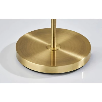 Adesso Evan Floor Lamp Antique Brass: Modern Standing Light With Linen Shade, UL Listed, 3-Way Switch 1 Adesso Evan Floor Lamp Antique Brass: Modern Standing Light With Linen Shade, UL Listed, 3-Way Switch