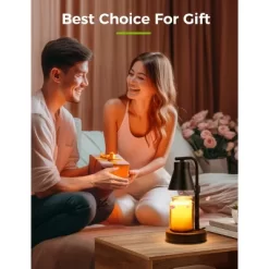 DORESshop 1-Light Black Vintage Candle Warmer Table Lamp With Rotary Dimmer Switch (G10 Halogen Bulbs Included)