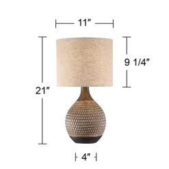 360 Lighting Mid-Century Modern Accent Table Lamp With USB Charging Port 21" High Wood Brown Ceramic Oatmeal Drum Shade Living Room Desk Bedroom 15 360 Lighting Mid-Century Modern Accent Table Lamp With USB Charging Port 21" High Wood Brown Ceramic Oatmeal Drum Shade Living Room Desk Bedroom -Lighting Discount Store GUEST 5d5266be 6f4a 4289 87f9 b18db11289af