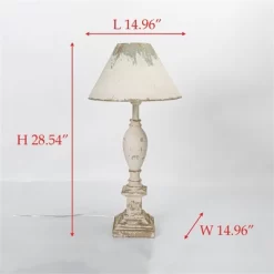 Rustic Vintage Table Lamp With Distressed White And Blue Shade, Elegant Base Design, 28.54" Height, 1pc 13 Rustic Vintage Table Lamp With Distressed White And Blue Shade, Elegant Base Design, 28.54" Height, 1pc -Lighting Discount Store GUEST 613a2c12 ae6b 436b 9f00 05c855c6c4d0
