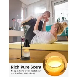 DORESshop 1-Light Black Vintage Candle Warmer Table Lamp With Rotary Dimmer Switch (G10 Halogen Bulbs Included) -Lighting Discount Store GUEST 62b85c22 a6c4 4ac3 8ae2 0ad36948a46e