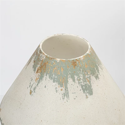 Rustic Vintage Table Lamp With Distressed White And Blue Shade, Elegant Base Design, 28.54" Height, 1pc 3 Rustic Vintage Table Lamp With Distressed White And Blue Shade, Elegant Base Design, 28.54" Height, 1pc - Image 3