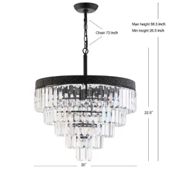 20" Wyatt Crystal Chandelier (Includes Energy Efficient Light Bulb) Bronze - JONATHAN Y -Lighting Discount Store GUEST 64112f62 dba0 4d96 836d 75eb021b25b4