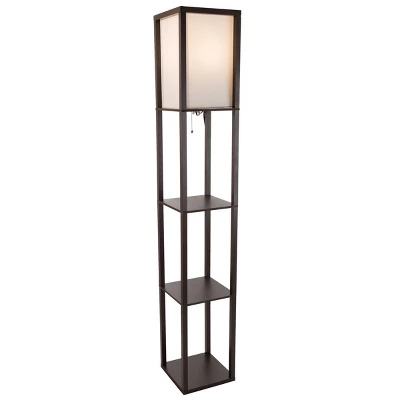 Hastings Home Floor Lamp – Etagere Style Standing Light With 3 Tiers Of Storage Shelving, Brown 6 Hastings Home Floor Lamp – Etagere Style Standing Light With 3 Tiers Of Storage Shelving, Brown - Image 6