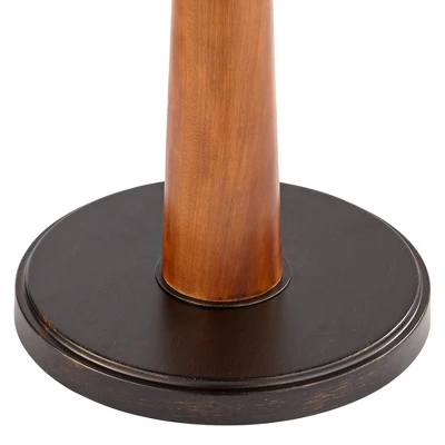 Franklin Iron Works Hunter Rustic Floor Lamp With Tray Table 64 3/4" Tall Faux Wood Bronze USB Charging Port Oatmeal Linen Drum Shade For Living Room 7 Franklin Iron Works Hunter Rustic Floor Lamp With Tray Table 64 3/4" Tall Faux Wood Bronze USB Charging Port Oatmeal Linen Drum Shade For Living Room - Image 7