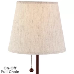 360 Lighting Justin Modern Accent Table Lamps 18 1/4" High Set Of 2 Marbled Bronze Metal With USB Charging Ports Oatmeal Drum Shade For Bedroom Desk -Lighting Discount Store GUEST 6688a738 e873 468a 8270 e8bd770dcea4