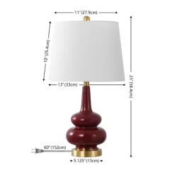 Evie Table Lamp - 23 Inch Height - TBL4610 - Cranberry - Safavieh -Lighting Discount Store GUEST 66b3cd95 bd77 4ded b41a e6a5e3c86877