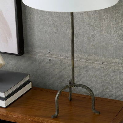 Nourison 28" Black Wrought Iron Heritage Metal Slim Tripod Table Lamp 3 Nourison 28" Black Wrought Iron Heritage Metal Slim Tripod Table Lamp - Image 3