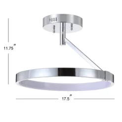 17.5" Metal Owen Dimmable Semi Flush Mount (Includes Energy Efficient Light Bulb) Chrome - JONATHAN Y -Lighting Discount Store GUEST 6a642ed8 d5ab 46c6 a351 2724931ea9ef