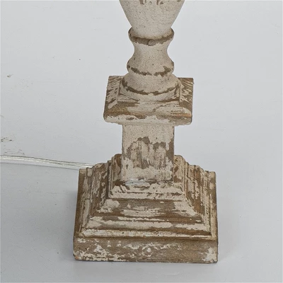 Rustic Vintage Table Lamp With Distressed White And Blue Shade, Elegant Base Design, 28.54" Height, 1pc 6 Rustic Vintage Table Lamp With Distressed White And Blue Shade, Elegant Base Design, 28.54" Height, 1pc - Image 6