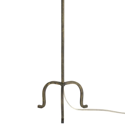 Nourison 28" Black Wrought Iron Heritage Metal Slim Tripod Table Lamp 6 Nourison 28" Black Wrought Iron Heritage Metal Slim Tripod Table Lamp - Image 6