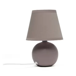 8.66" Petite Ceramic Orb Base Bedside Table Desk Lamp With Matching Tapered Drum Fabric Shade Gray - Creekwood Home 13 8.66" Petite Ceramic Orb Base Bedside Table Desk Lamp With Matching Tapered Drum Fabric Shade Gray - Creekwood Home -Lighting Discount Store GUEST 6f0ab48c 1ddd 406e 955b d31ae672c5f2