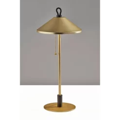 Adesso Kaden Table Lamp: Dual-Metal, Pull-Chain Switch, ETL Listed, No Assembly Required, Includes LED Bulb