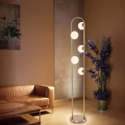 GDFStudio Franklin Modern Metal 66" Floor Lamp With 5 Round Glass Shade -Lighting Discount Store GUEST 728b20e0 b260 4b75 8f03 6ca209bb75f9