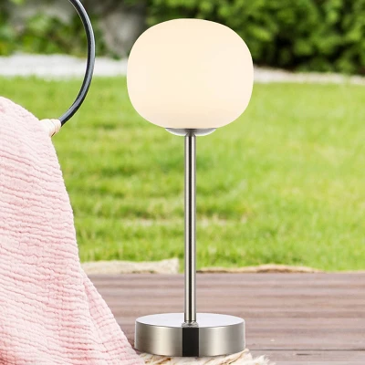 JONATHAN Y 12.25" Natalia Modern Minimalist Iron Rechargeable Integrated LED Table Lamp Nickel/White : Touch Sensor, 3-Way Dimmable 6 JONATHAN Y 12.25" Natalia Modern Minimalist Iron Rechargeable Integrated LED Table Lamp Nickel/White : Touch Sensor, 3-Way Dimmable - Image 6