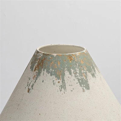 Rustic Vintage Table Lamp With Distressed White And Blue Shade, Elegant Base Design, 28.54" Height, 1pc 4 Rustic Vintage Table Lamp With Distressed White And Blue Shade, Elegant Base Design, 28.54" Height, 1pc - Image 4