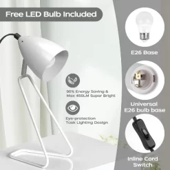 ROTTOGOON 12.52inch Table Lamps Modern Rotatable Small Desk Lamp Reading Bedside 2 Bulbs Included 2-Pack -Lighting Discount Store GUEST 7377ab4c 8e23 453b bddd 7965f9004712