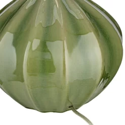 360 Lighting Modern Table Lamp With USB Charging Port 20.5" High Green Ribbed Ceramic Oatmeal Fabric Drum Shade For Bedroom Desk (Color May Vary) -Lighting Discount Store GUEST 753399ec 6a90 40ec 9e02 fb3b257e4c6c