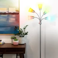 Brightech Medusa Modern (Includes LED Light Bulb) Gooseneck Candelabra Floor Lamp Platinum Silver -Lighting Discount Store GUEST 7757ba31 6dd3 4480 86ed f2bbe8dfec3f