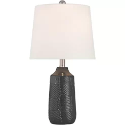 360 Lighting Unity 22 1/4" High Small Modern Accent Table Lamps Set Of 2 Black Ceramic White Shade Living Room Bedroom Bedside Nightstand House Office -Lighting Discount Store GUEST 77792ae8 8cbd 4520 83b5 59562c5008e0