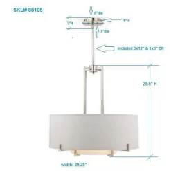 Possini Euro Design Concentric Brushed Nickel Pendant Chandelier 28" Wide Modern White Fabric Drum 4-Light For Dining Room House Foyer Kitchen Island 10 Possini Euro Design Concentric Brushed Nickel Pendant Chandelier 28" Wide Modern White Fabric Drum 4-Light For Dining Room House Foyer Kitchen Island -Lighting Discount Store GUEST 79d99742 31e4 41eb 8743 caf20da53a45