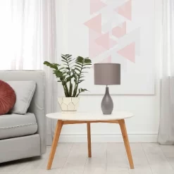 18.11" Traditional Standard Ceramic Dewdrop Table Desk Lamp With Matching Fabric Shade Gray - Creekwood Home 9 18.11" Traditional Standard Ceramic Dewdrop Table Desk Lamp With Matching Fabric Shade Gray - Creekwood Home -Lighting Discount Store GUEST 7d77c039 5fac 4b51 b613 753fa30c7908