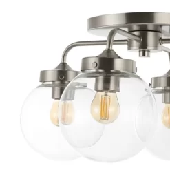 18" 4-Light Piper Farmhouse Rustic Iron/Glass LED Semi Flush Mount Nickel/Clear - JONATHAN Y 14 18" 4-Light Piper Farmhouse Rustic Iron/Glass LED Semi Flush Mount Nickel/Clear - JONATHAN Y -Lighting Discount Store GUEST 7ed7f1e7 9361 4701 9cd4 bde5a7bb826f