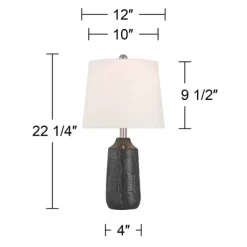 360 Lighting Unity 22 1/4" High Small Modern Accent Table Lamps Set Of 2 Black Ceramic White Shade Living Room Bedroom Bedside Nightstand House Office -Lighting Discount Store GUEST 8096001d b409 40f3 8821 27528456bce0