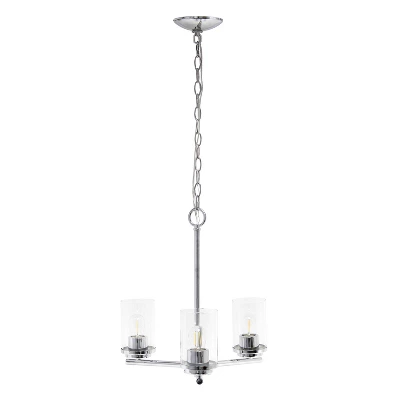 3-Light 15" Classic Contemporary Clear Glass/Metal Hanging Pendant Chandelier - Lalia Home 15 3-Light 15" Classic Contemporary Clear Glass/Metal Hanging Pendant Chandelier - Lalia Home - Image 15