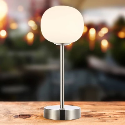 JONATHAN Y 12.25" Natalia Modern Minimalist Iron Rechargeable Integrated LED Table Lamp Nickel/White : Touch Sensor, 3-Way Dimmable 3 JONATHAN Y 12.25" Natalia Modern Minimalist Iron Rechargeable Integrated LED Table Lamp Nickel/White : Touch Sensor, 3-Way Dimmable - Image 3