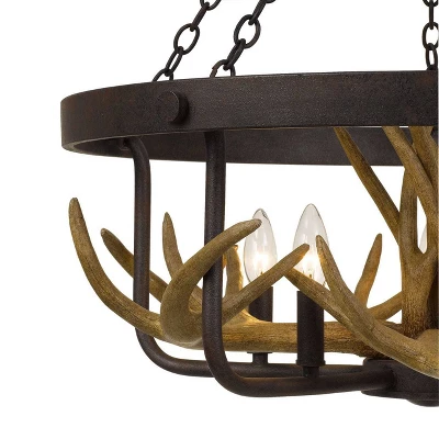 (26.75") 5 Light Metal Angelo Antler Chandelier Iron - Cal Lighting 2 (26.75") 5 Light Metal Angelo Antler Chandelier Iron - Cal Lighting - Image 2
