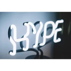 Amped Co 9.6" X 8.3" HYPE Real Neon Light Novelty Desk Lamp, White -Lighting Discount Store GUEST 84f50c24 cc03 4f8e b87a e20f94aa6467