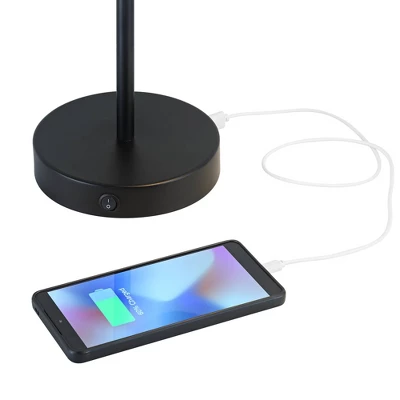 360 Lighting Piper 24" High Gooseneck Small Modern Desk Lamps Set Of 2 USB Port Black Metal Home Office Living Room Charging Bedroom Bedside 2 360 Lighting Piper 24" High Gooseneck Small Modern Desk Lamps Set Of 2 USB Port Black Metal Home Office Living Room Charging Bedroom Bedside - Image 2