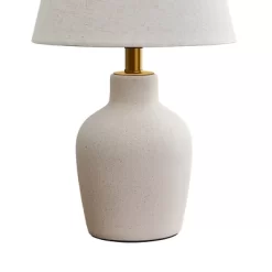POWLIG 19.4" Modern Ceramic Table Lamp With Linen Shade - Frosted White For Bedroom, Living Room & Office -Lighting Discount Store GUEST 865bb0dd 4a44 4df6 9987 6e06b077e692
