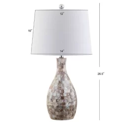 26.5" Verna Seashell Table Lamp (Includes LED Light Bulb) Beige - JONATHAN Y 5 26.5" Verna Seashell Table Lamp (Includes LED Light Bulb) Beige - JONATHAN Y -Lighting Discount Store GUEST 866824f8 e540 4d1f 9216 ce982030f072